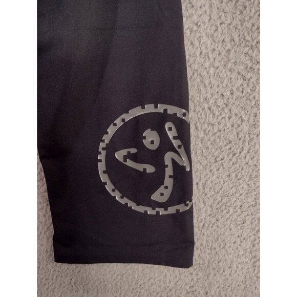 Zumba Come Alive Cropped Black/Gray Fold Over Waistband Leggings Size XS - Picture 4 of 10